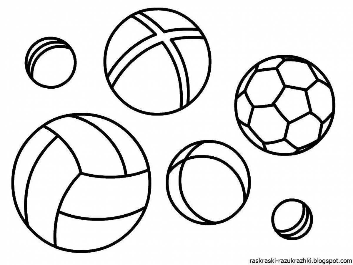 Раскраска манящий мячик для детей 3-4 лет
