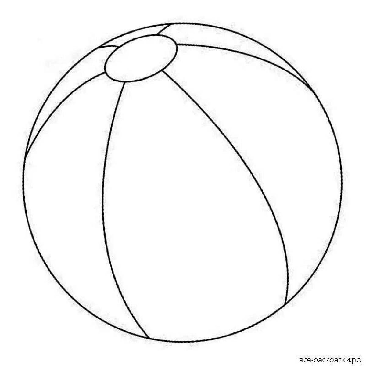 Adorable ball coloring page for 3-4 year olds