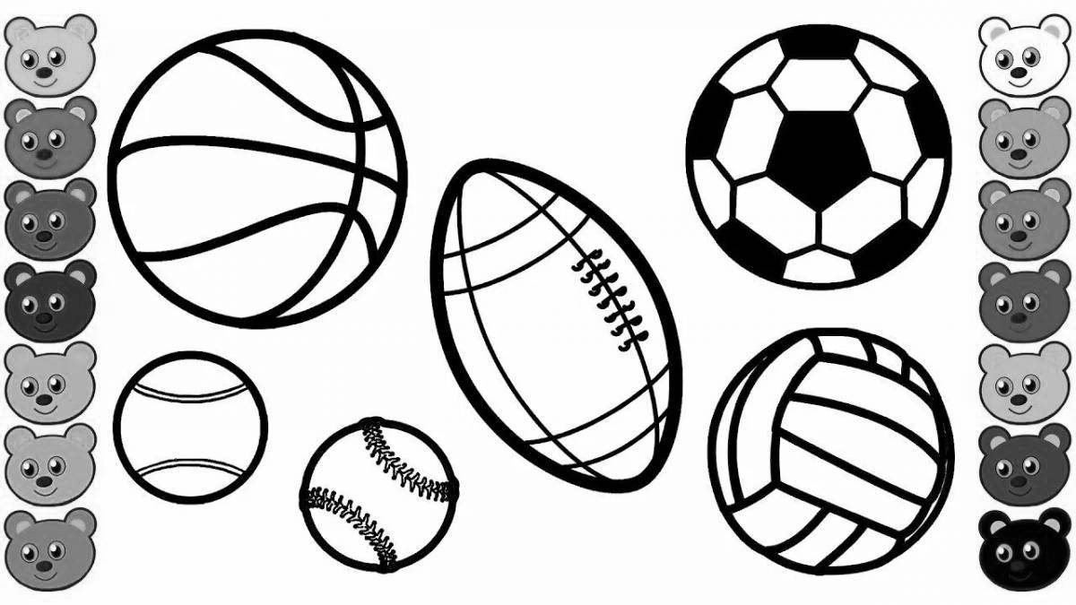 Fancy ball coloring pages for 3-4 year olds