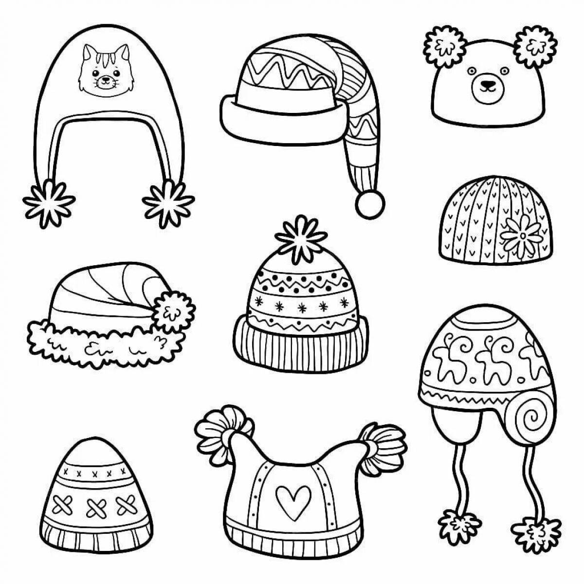 Coloring page gorgeous hat for children 2-3 years old