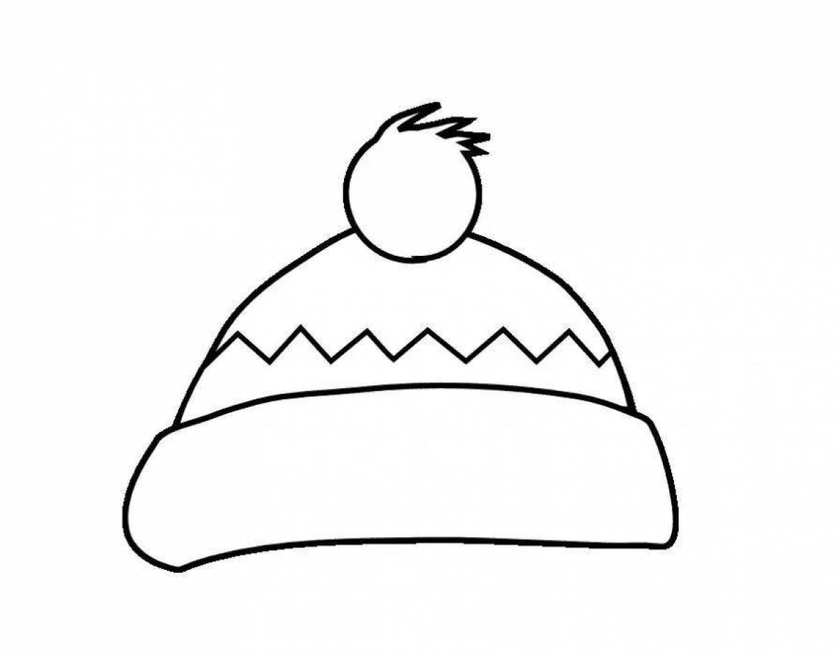 Color-crazy hat coloring page for babies 2-3 years old