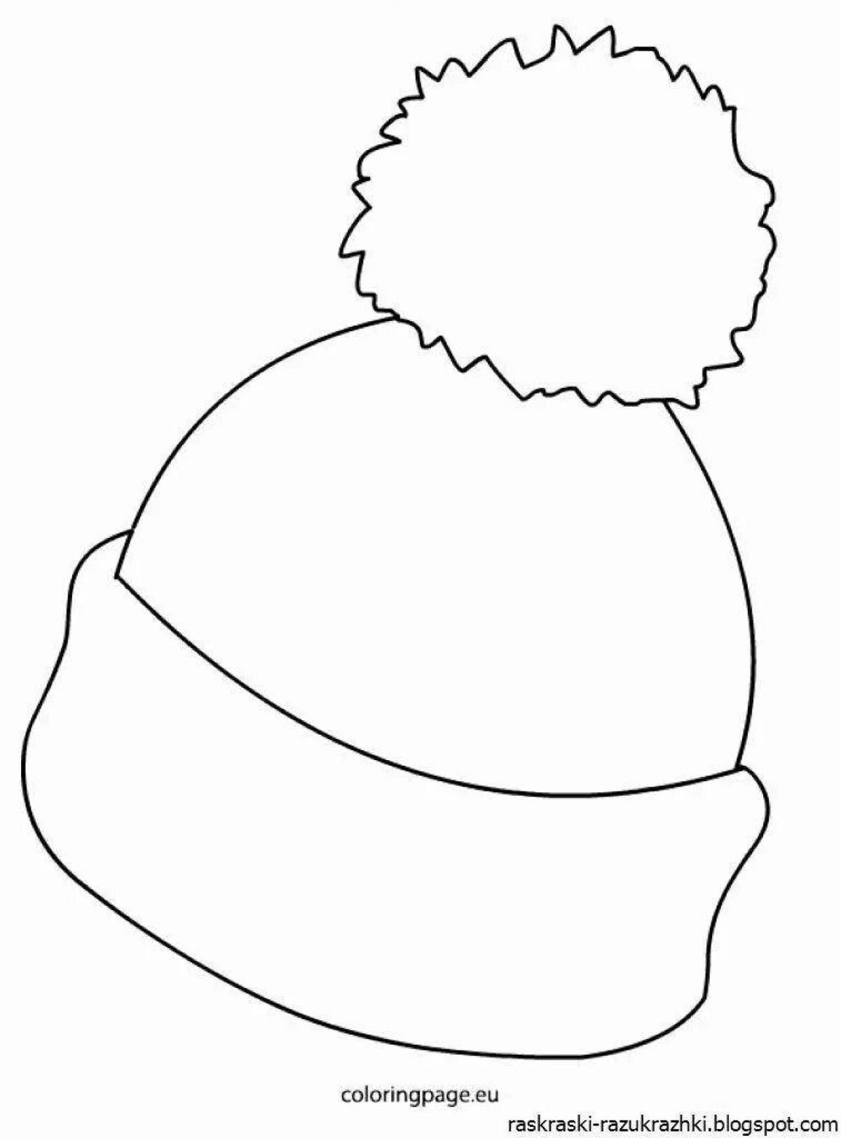 Color-frenzy hat coloring page for children 2-3 years old