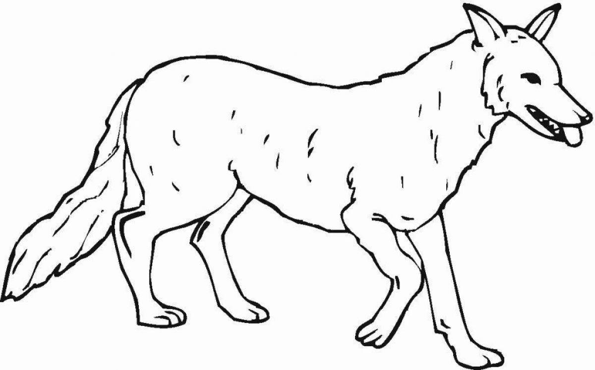 Необыкновенная раскраска волк для детей 3-4 лет