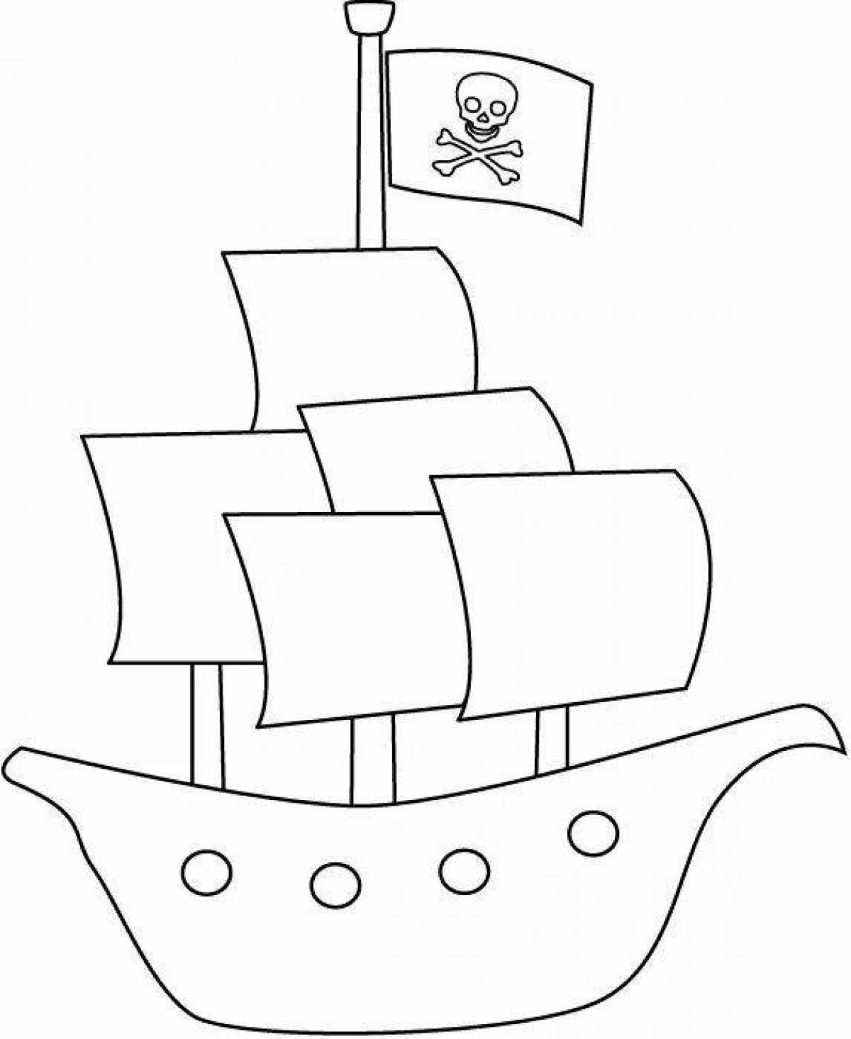 Outstanding ship coloring book for 5-6 year olds