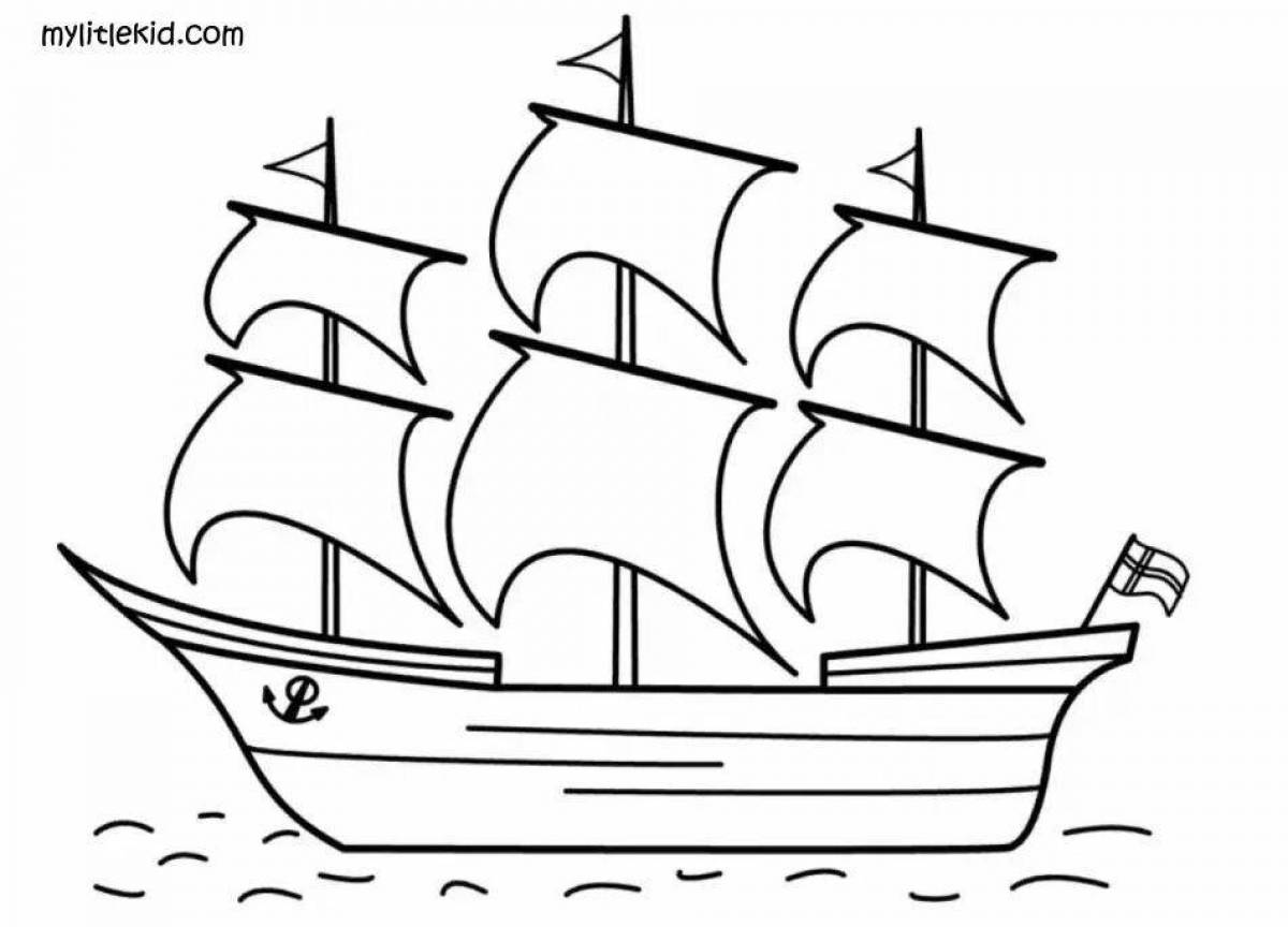 Impressive ships coloring page for 5-6 year olds