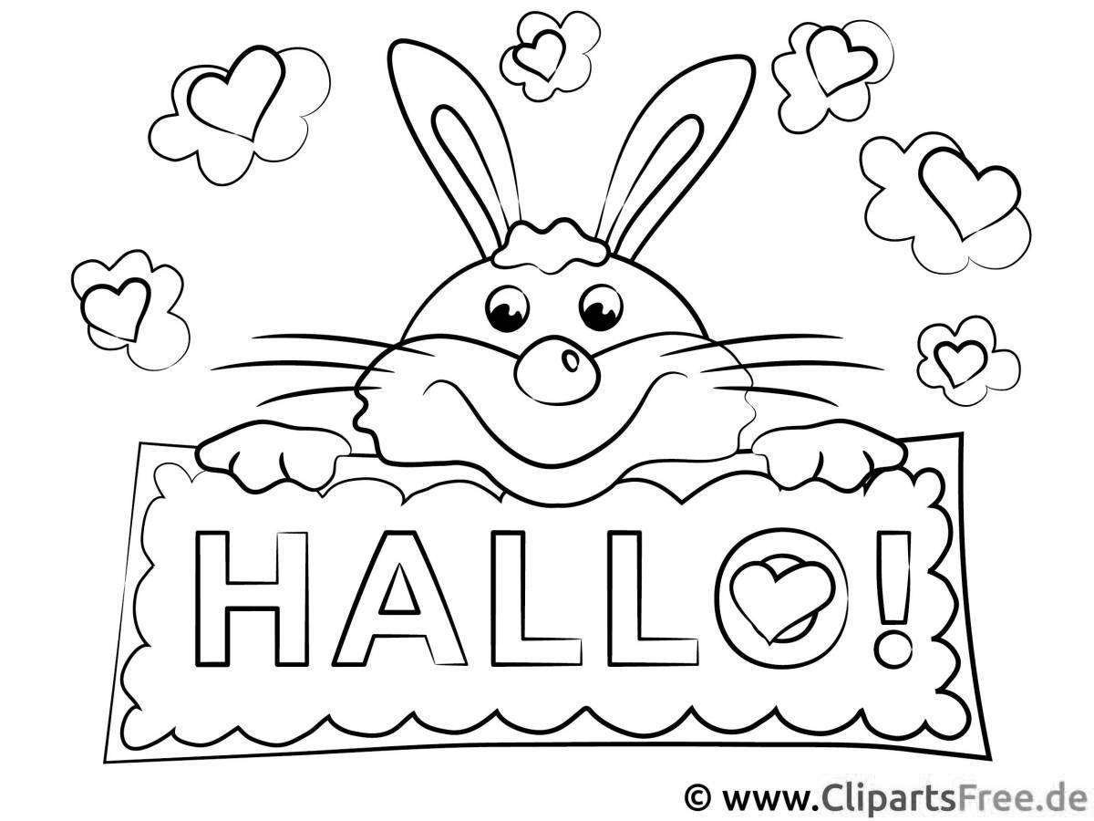 Great hello coloring page