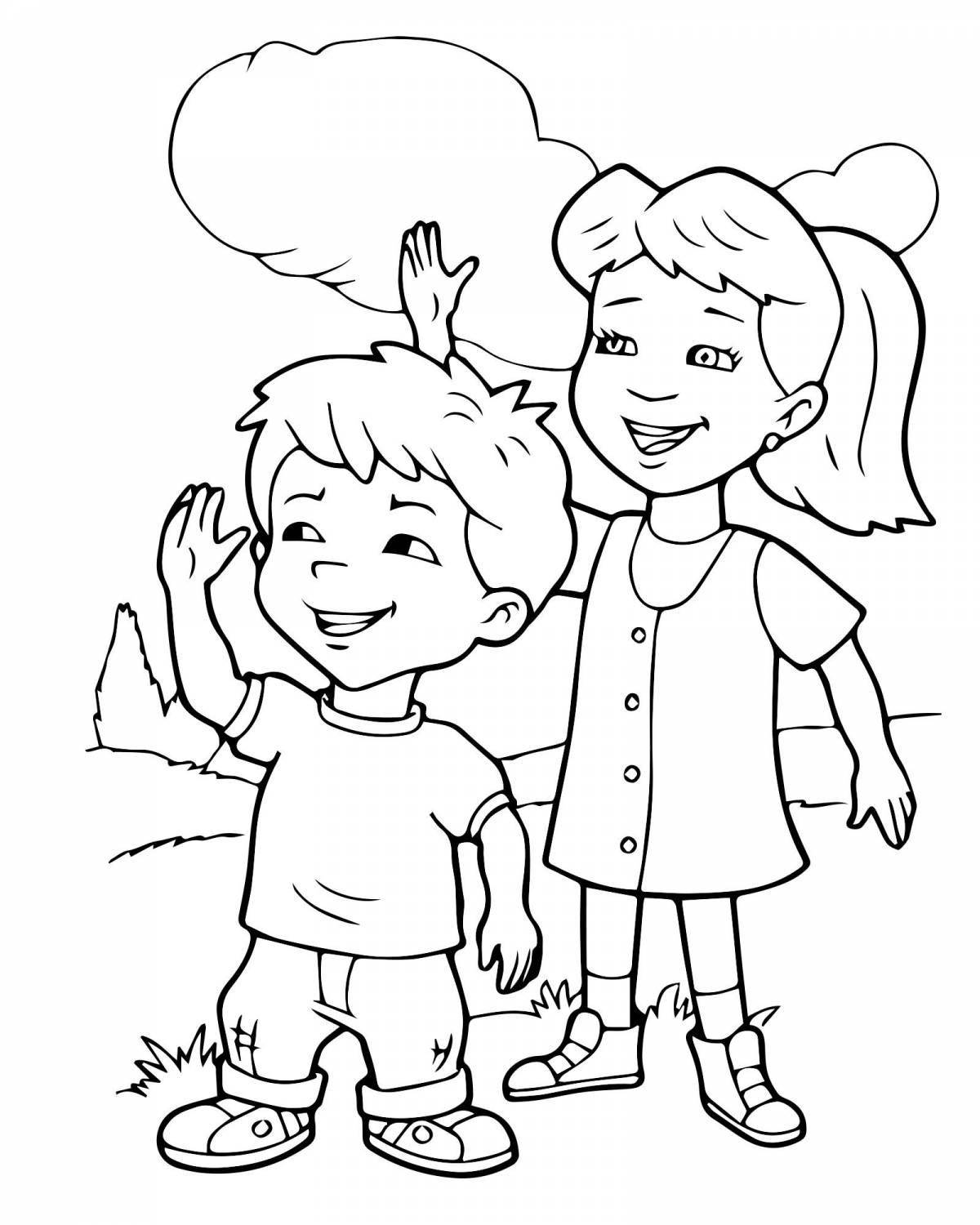 Awesome hello coloring page