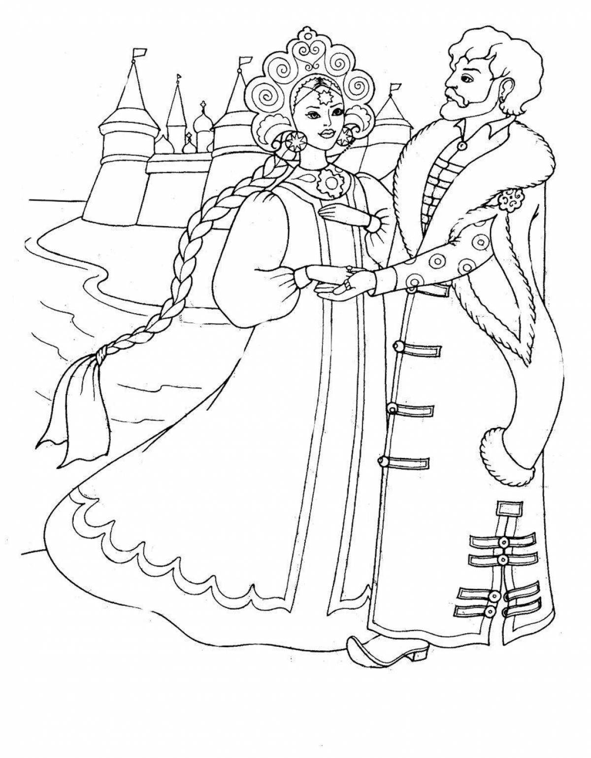 Photo Pushkin's amazing coloring page