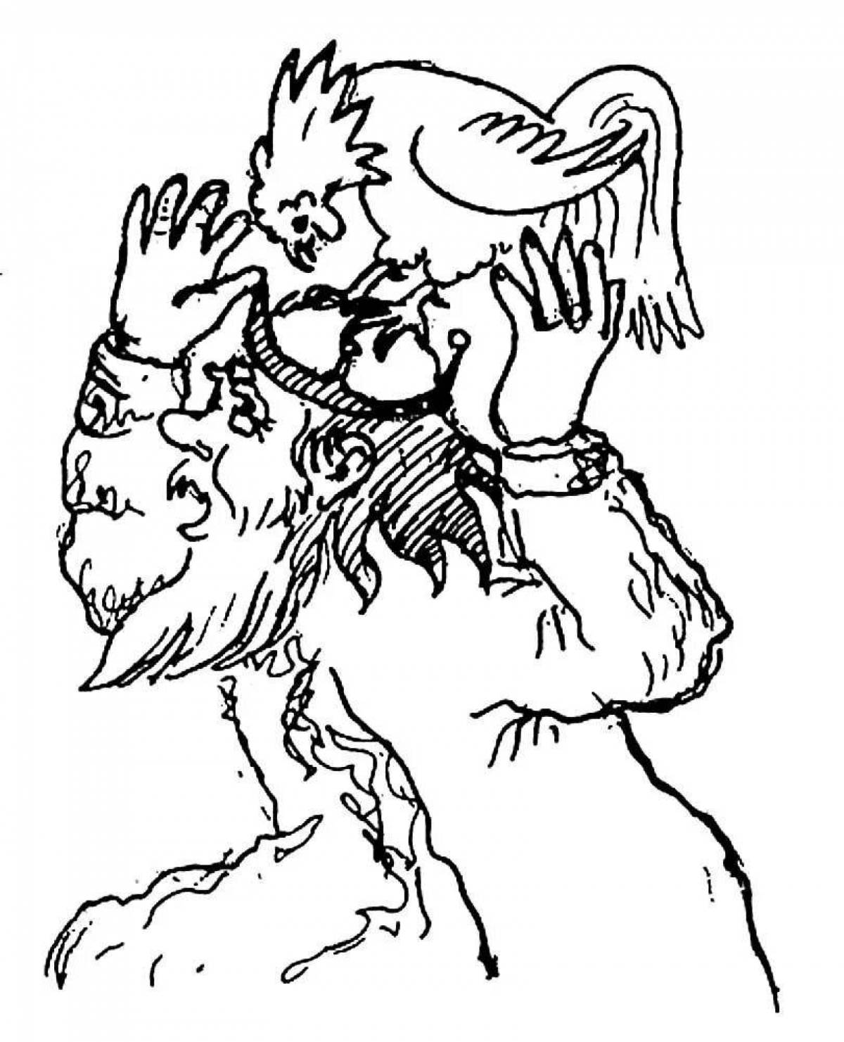 Photo Color-brilliant pushkin coloring page