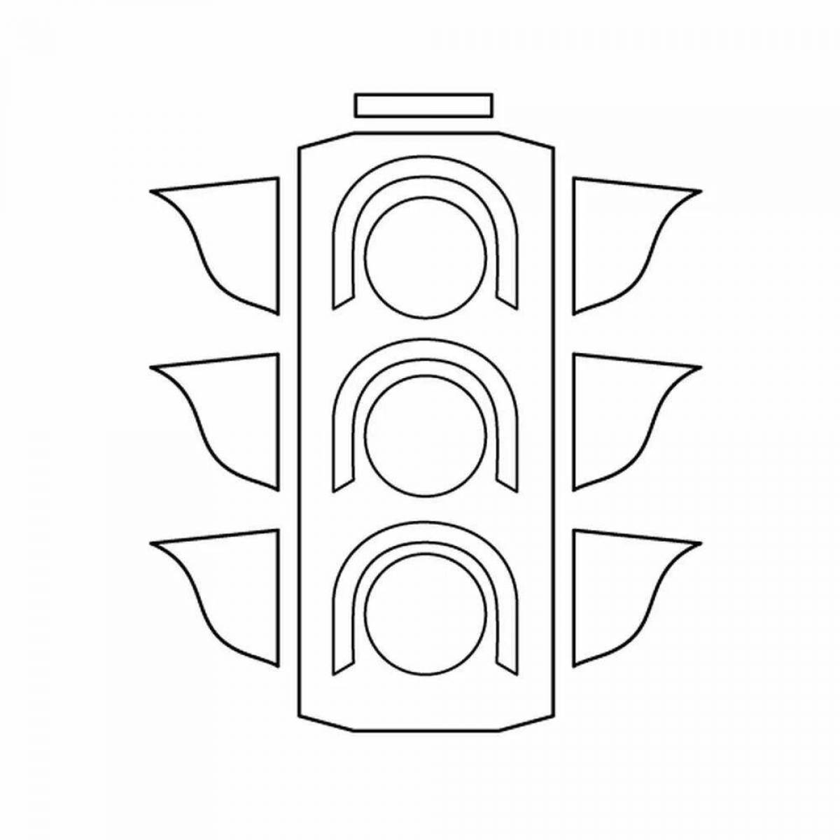 Attractive traffic light coloring page