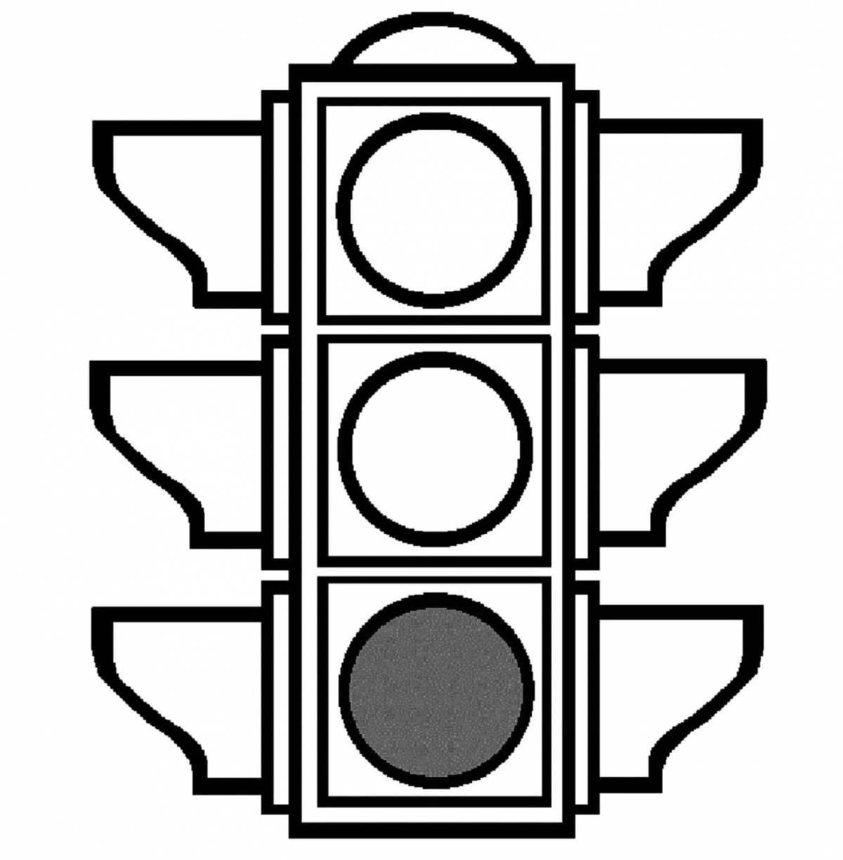 Tempting traffic light coloring page