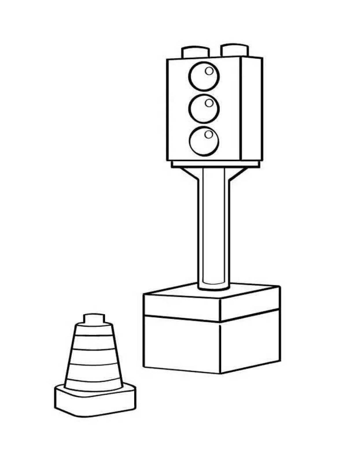 Gorgeous traffic light coloring page