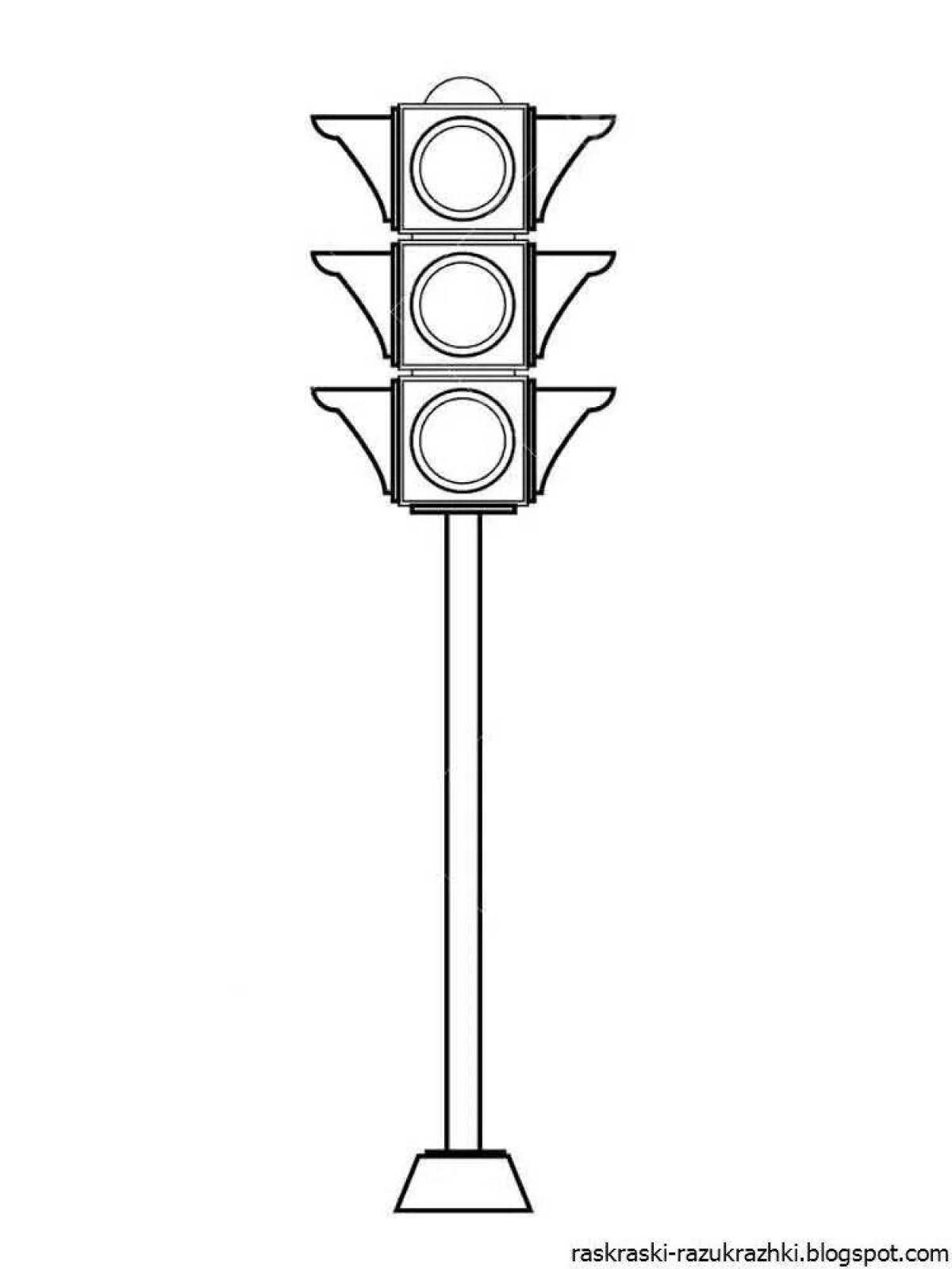Luxury traffic light coloring page