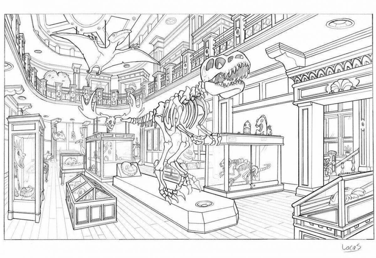 Museum radiant coloring page