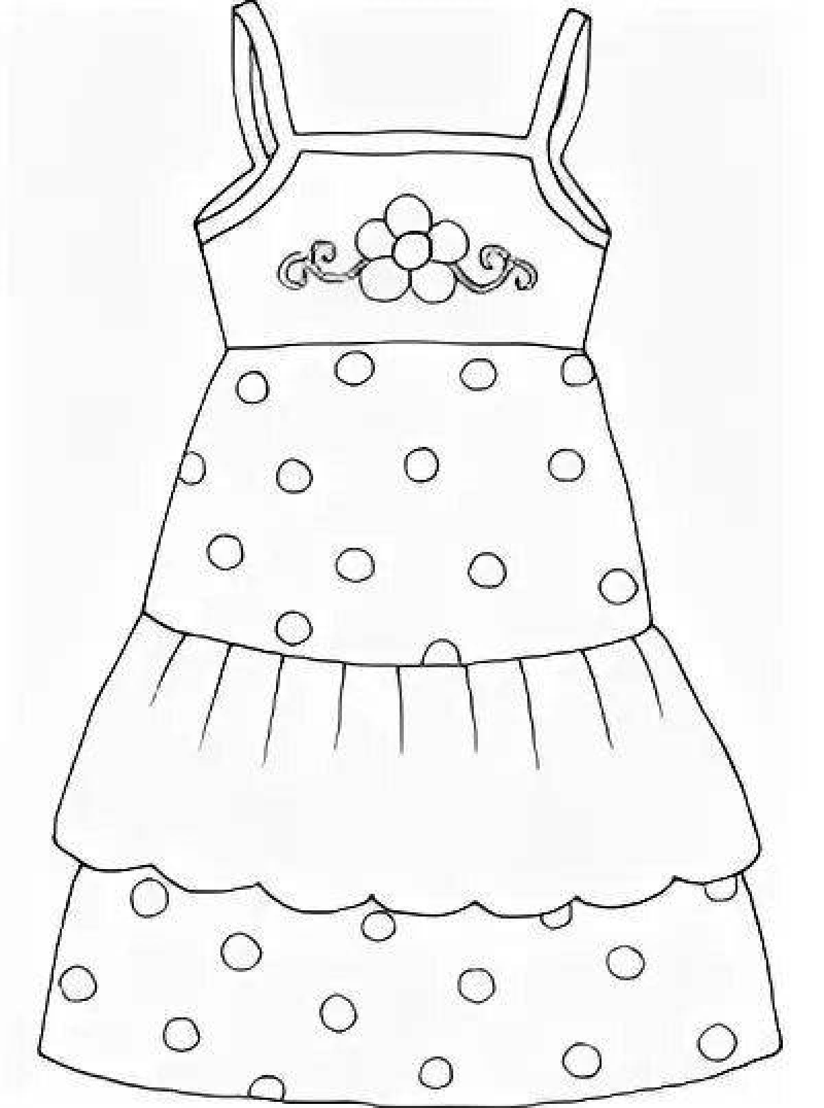 Coloring page gentle sundress