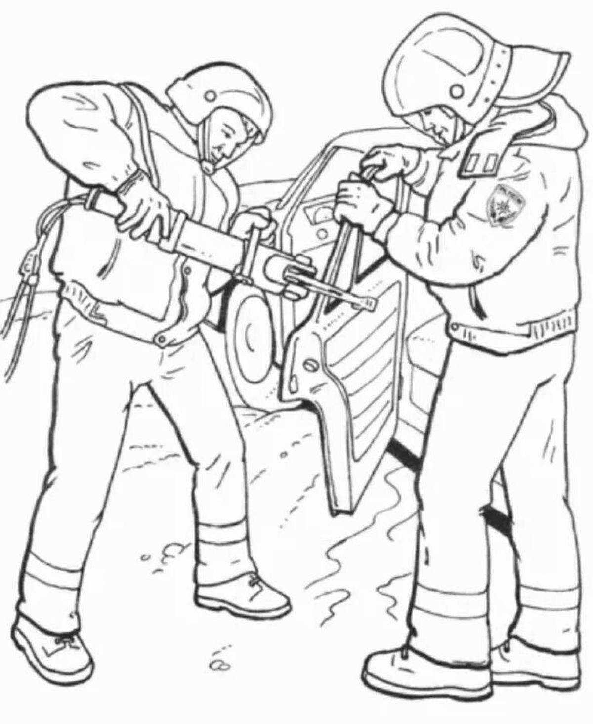 Coloured Rescuers coloring page