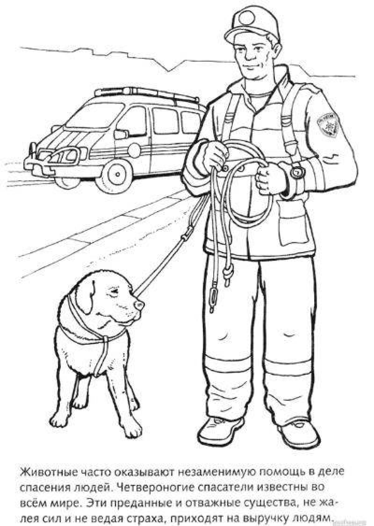Crazy Rescuers coloring page