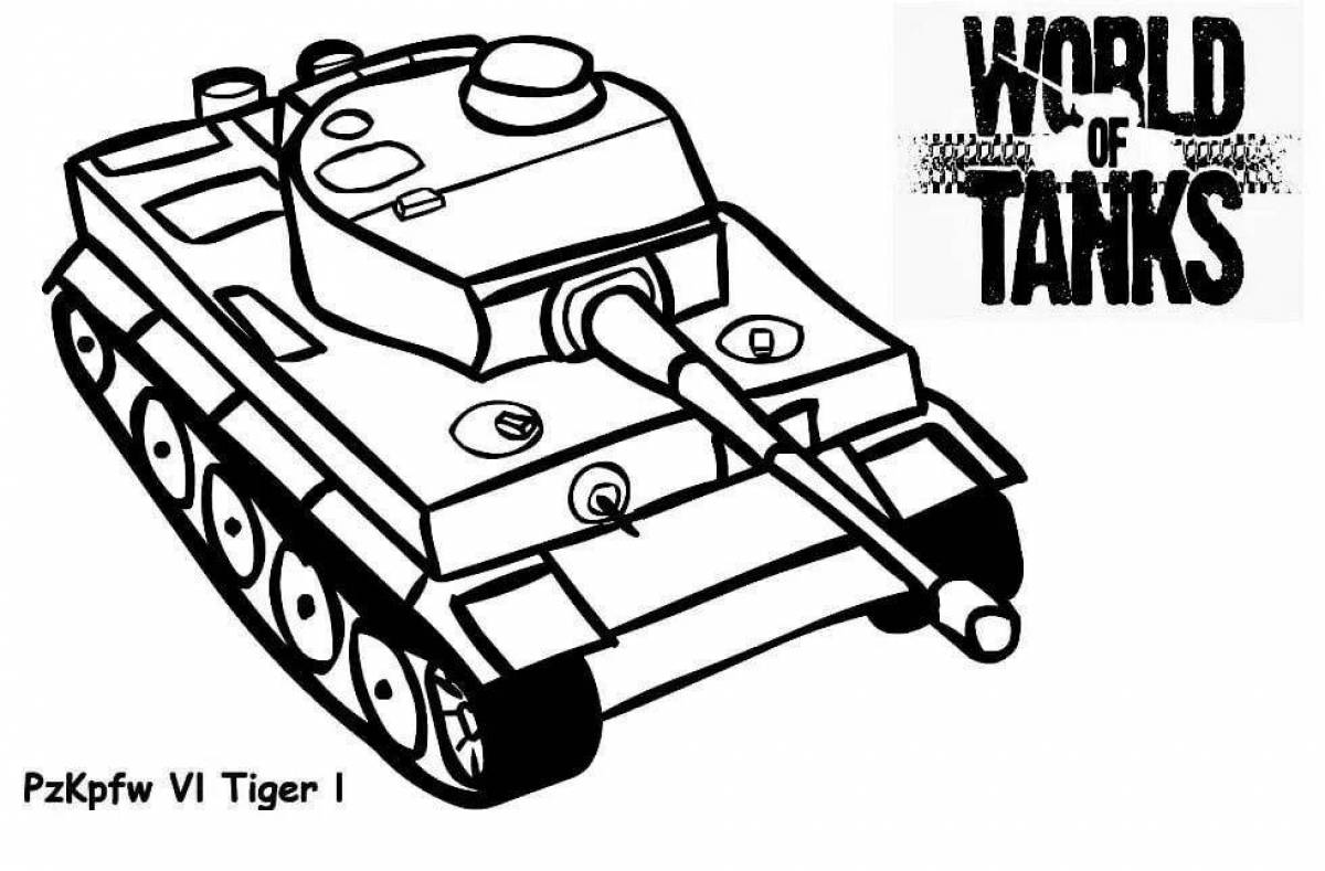 Впечатляющая страница раскраски танков