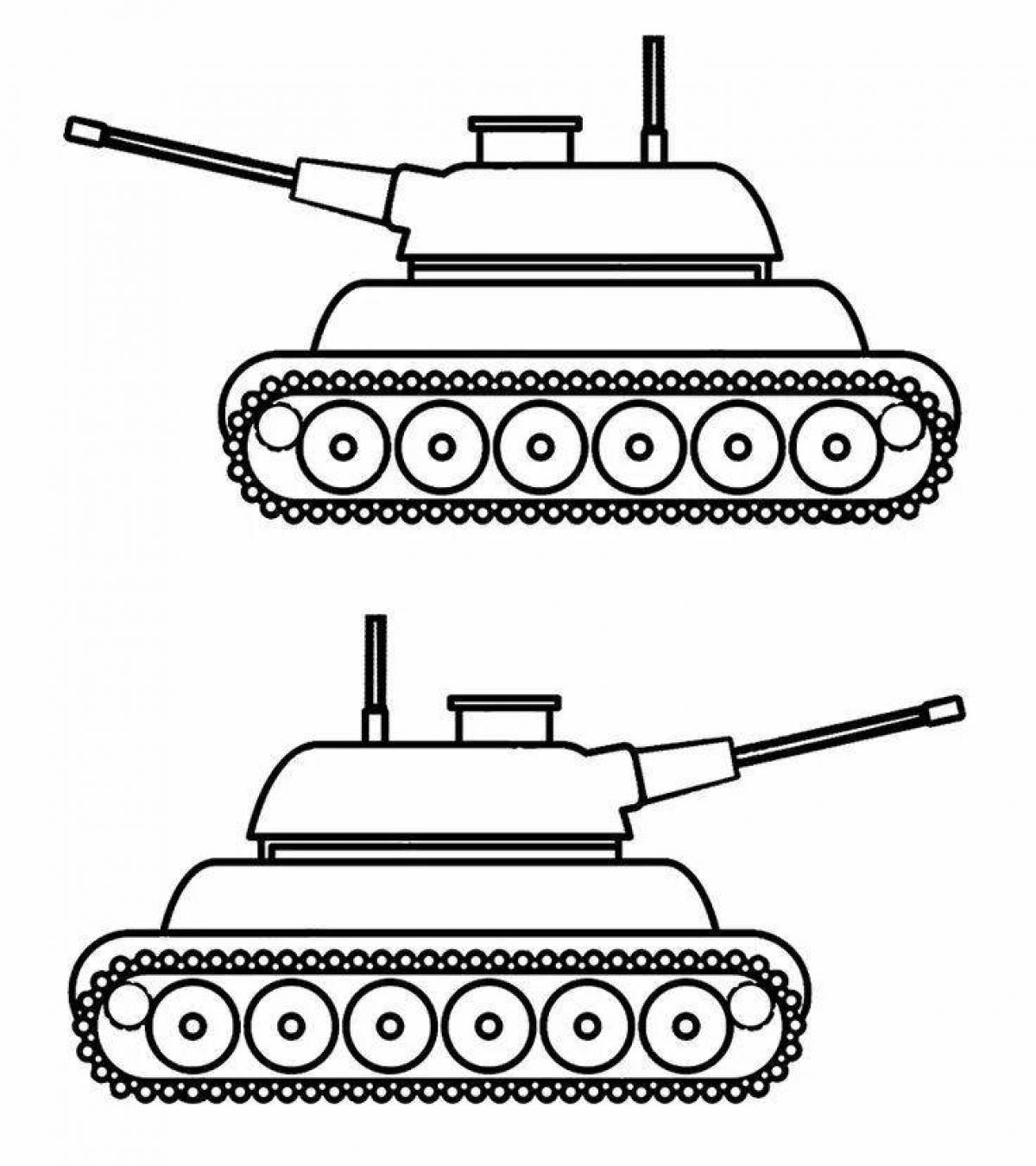 A striking tank coloring page