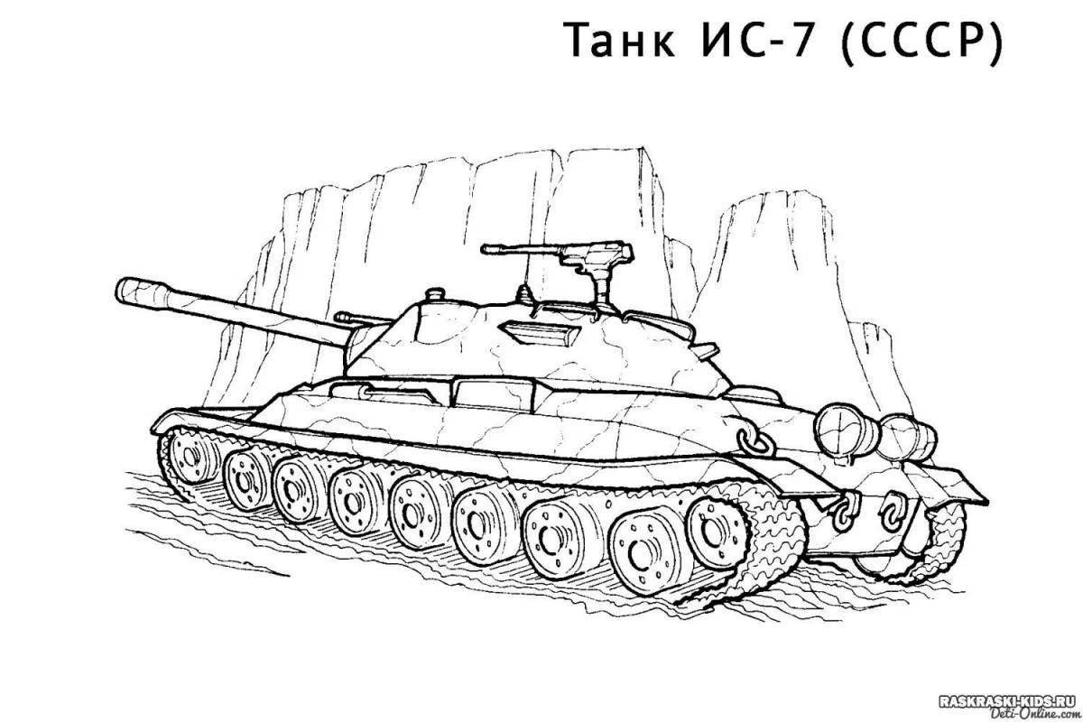 Раскраска лихой танк