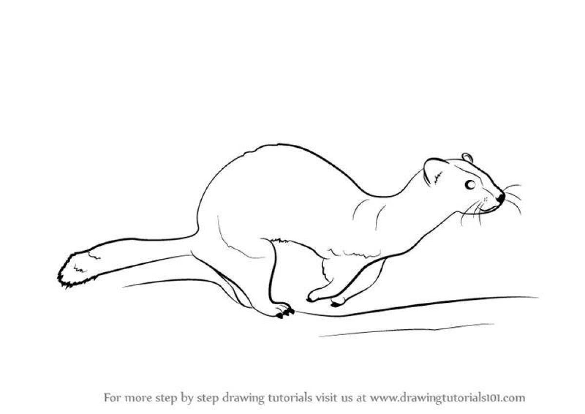 Coloring page charming weasel