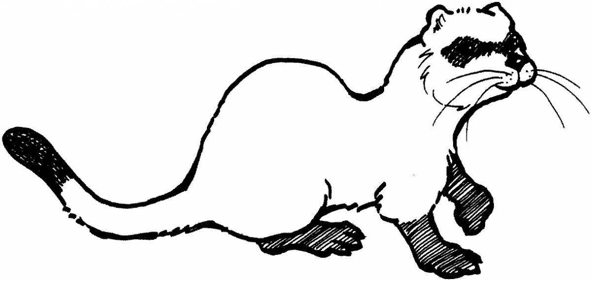 Adorable weasel coloring page