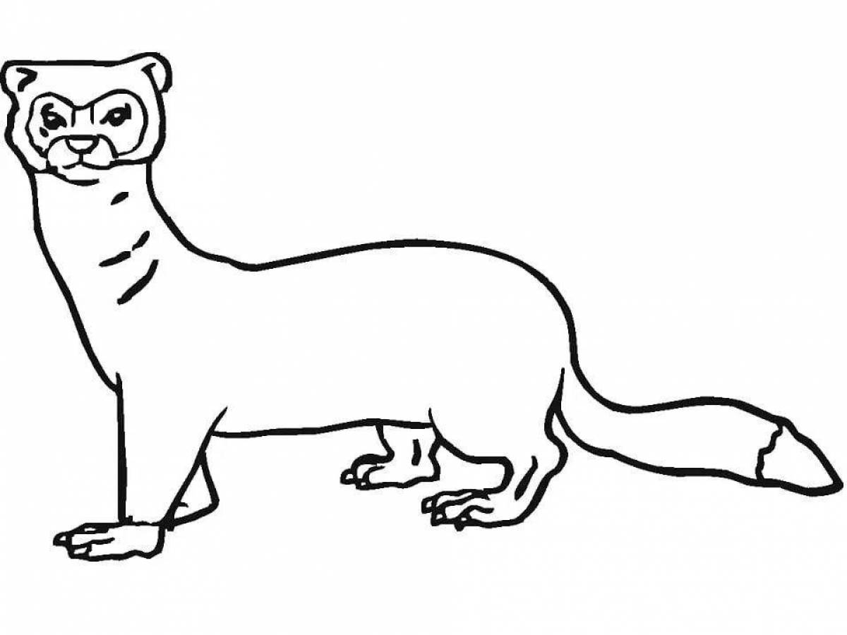 Animated weasel coloring page