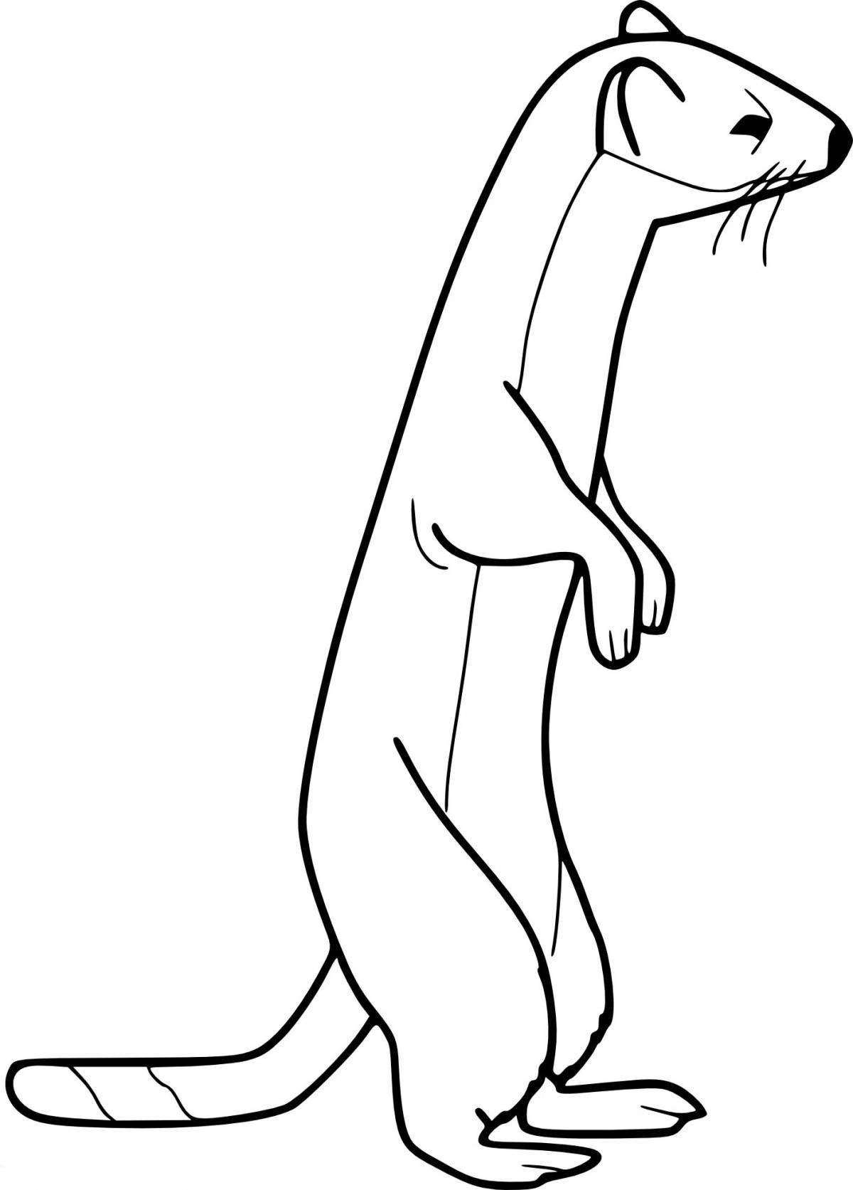 Funny weasel coloring page