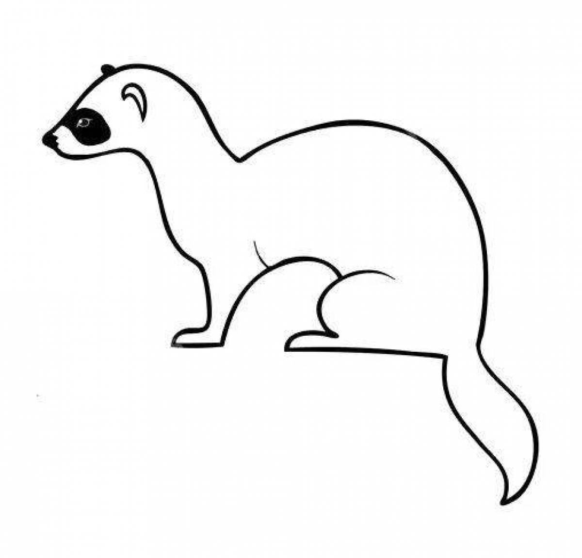 Coloring page gorgeous weasel