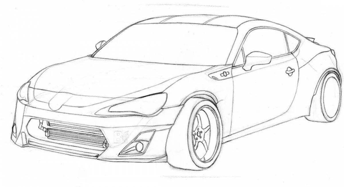 Finely painted drift cars coloring page