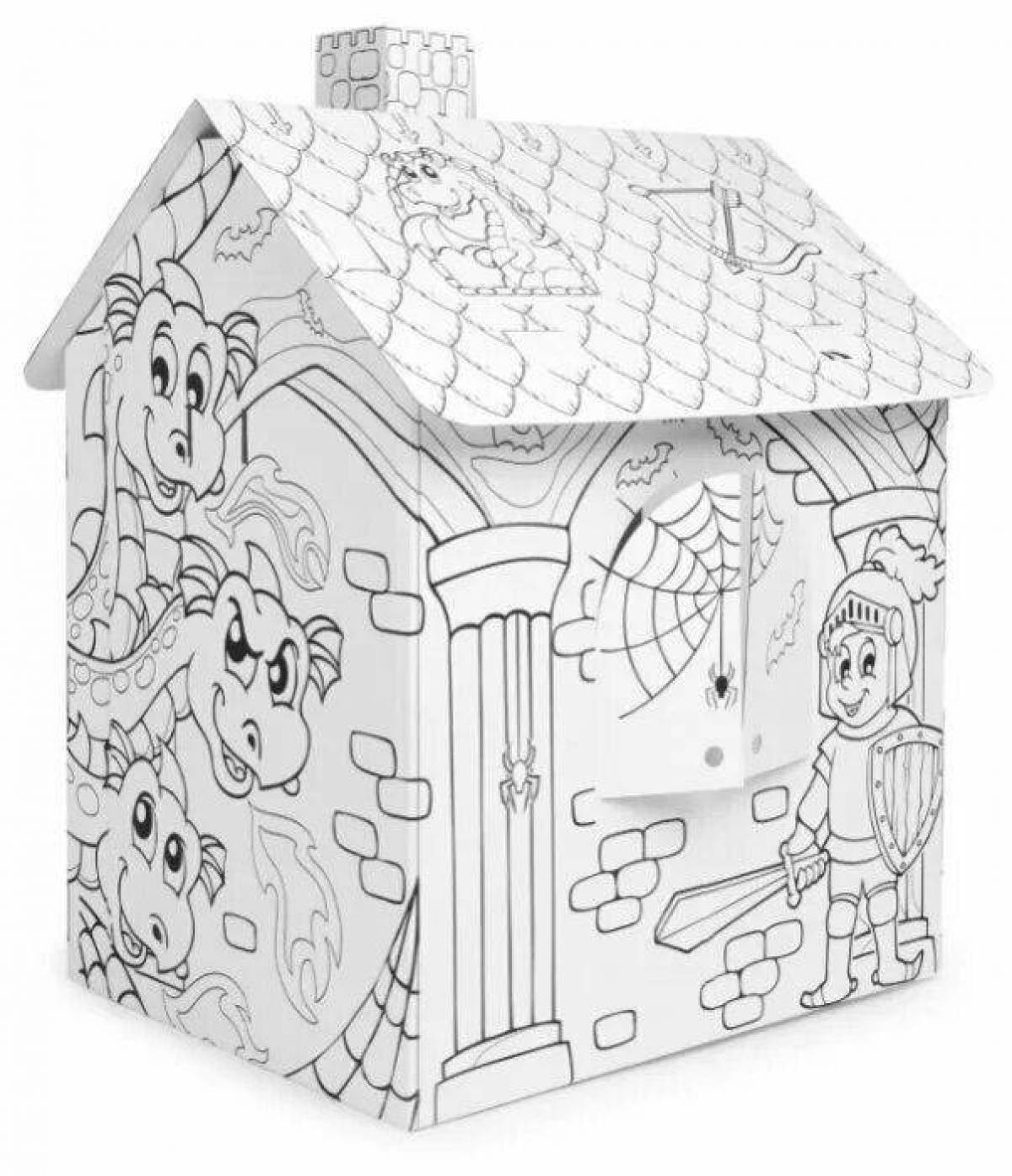 Amazing cardboard house coloring book