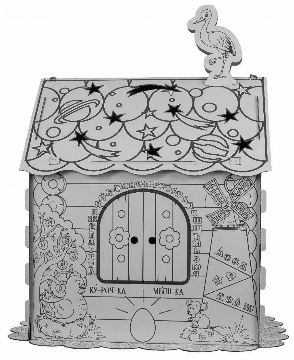 Coloring page gorgeous cardboard house
