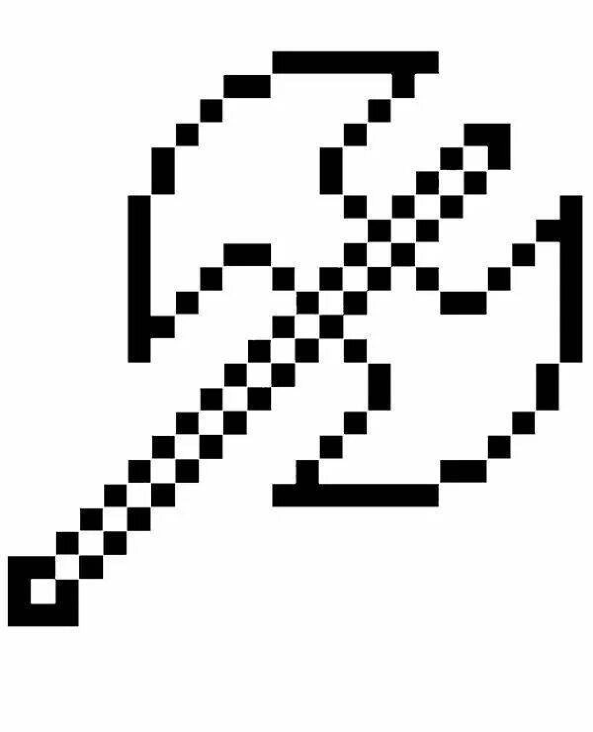 Happy minecraft pickaxe coloring page