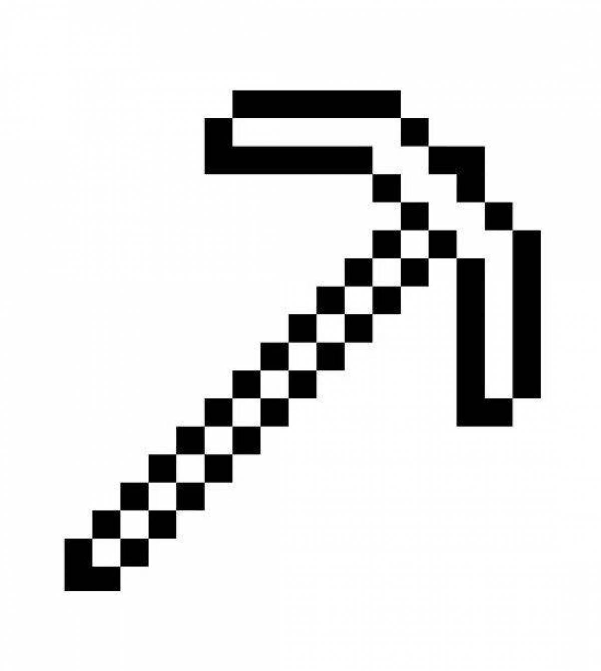 Amazing Minecraft Pickaxe Coloring Page
