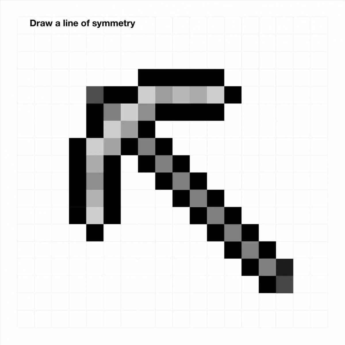 Incredible minecraft coloring page with pickaxe