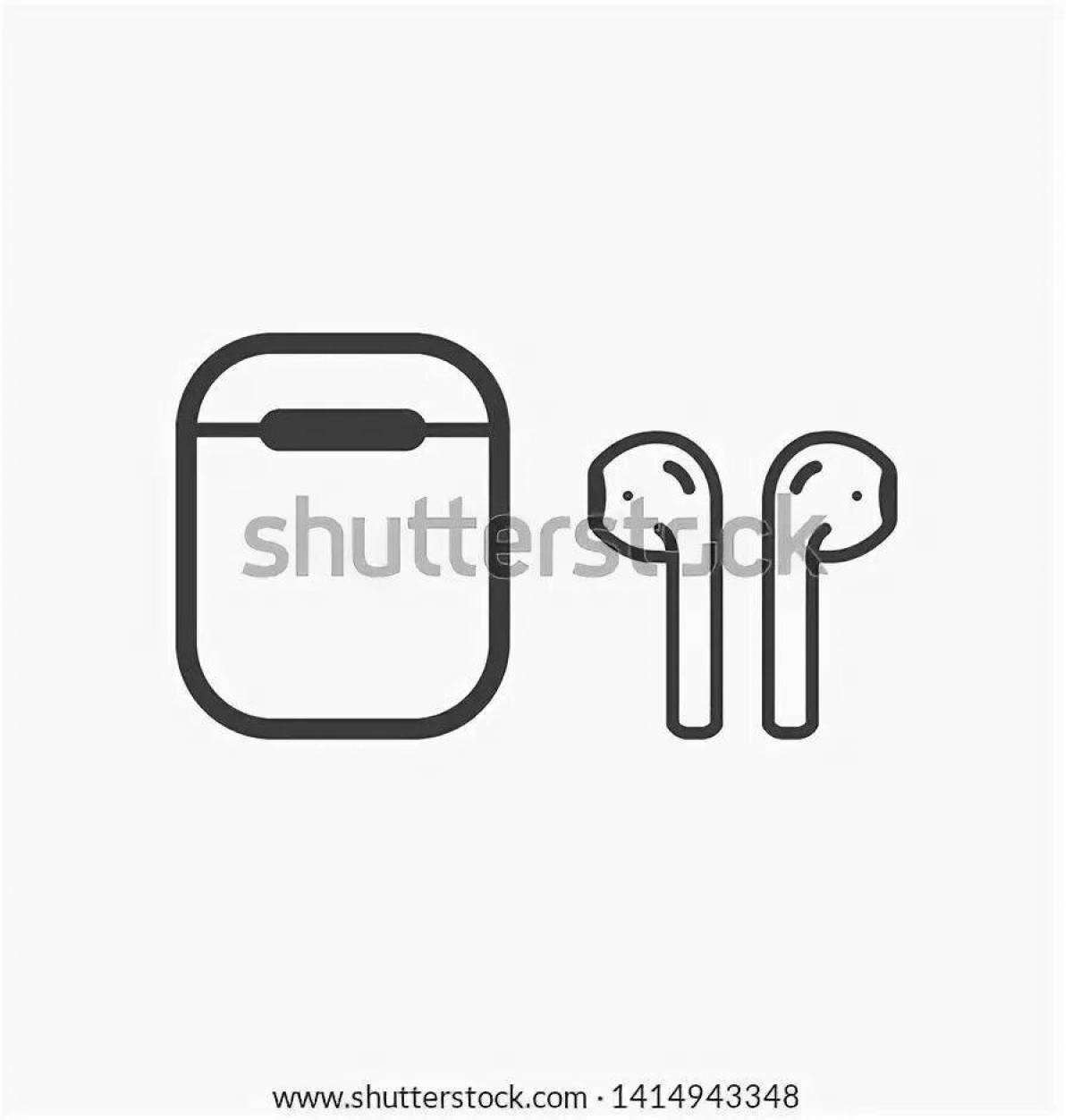Attractive wireless headphones coloring page