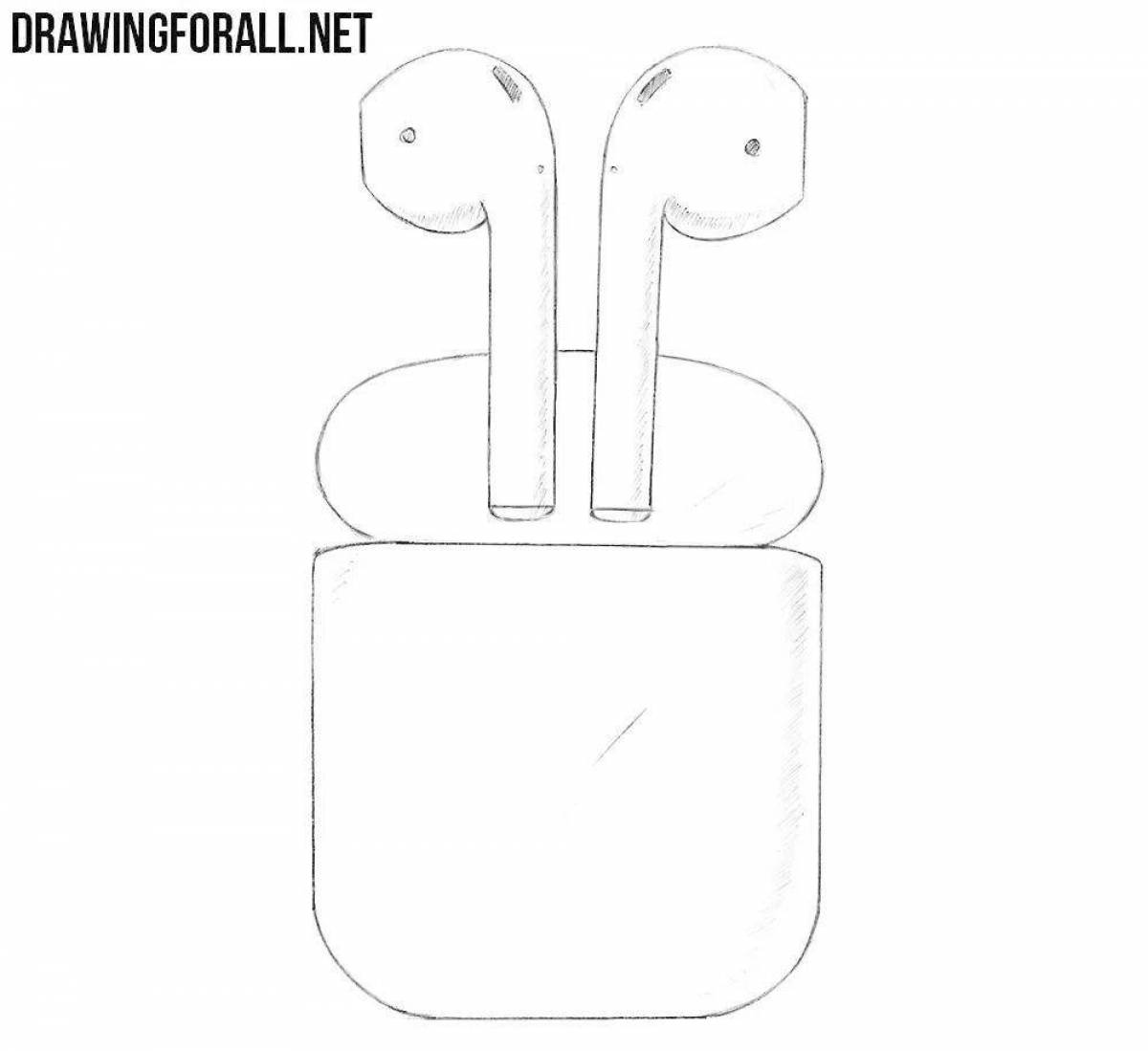 Radiant wireless headphones coloring page