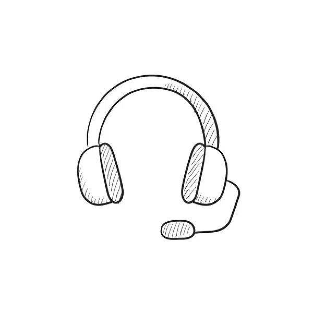 Coloring page attractive wireless headphones