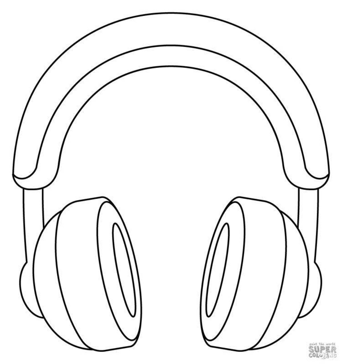 Exquisite wireless headphones coloring page