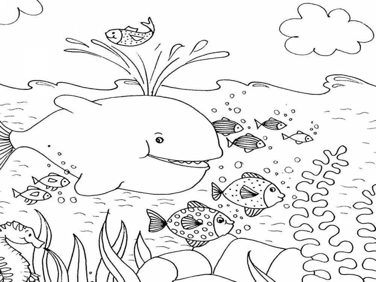 Exquisite sea world coloring page
