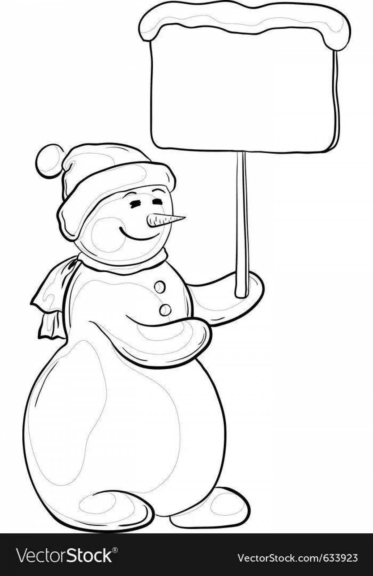 Luminous postman snowman coloring book