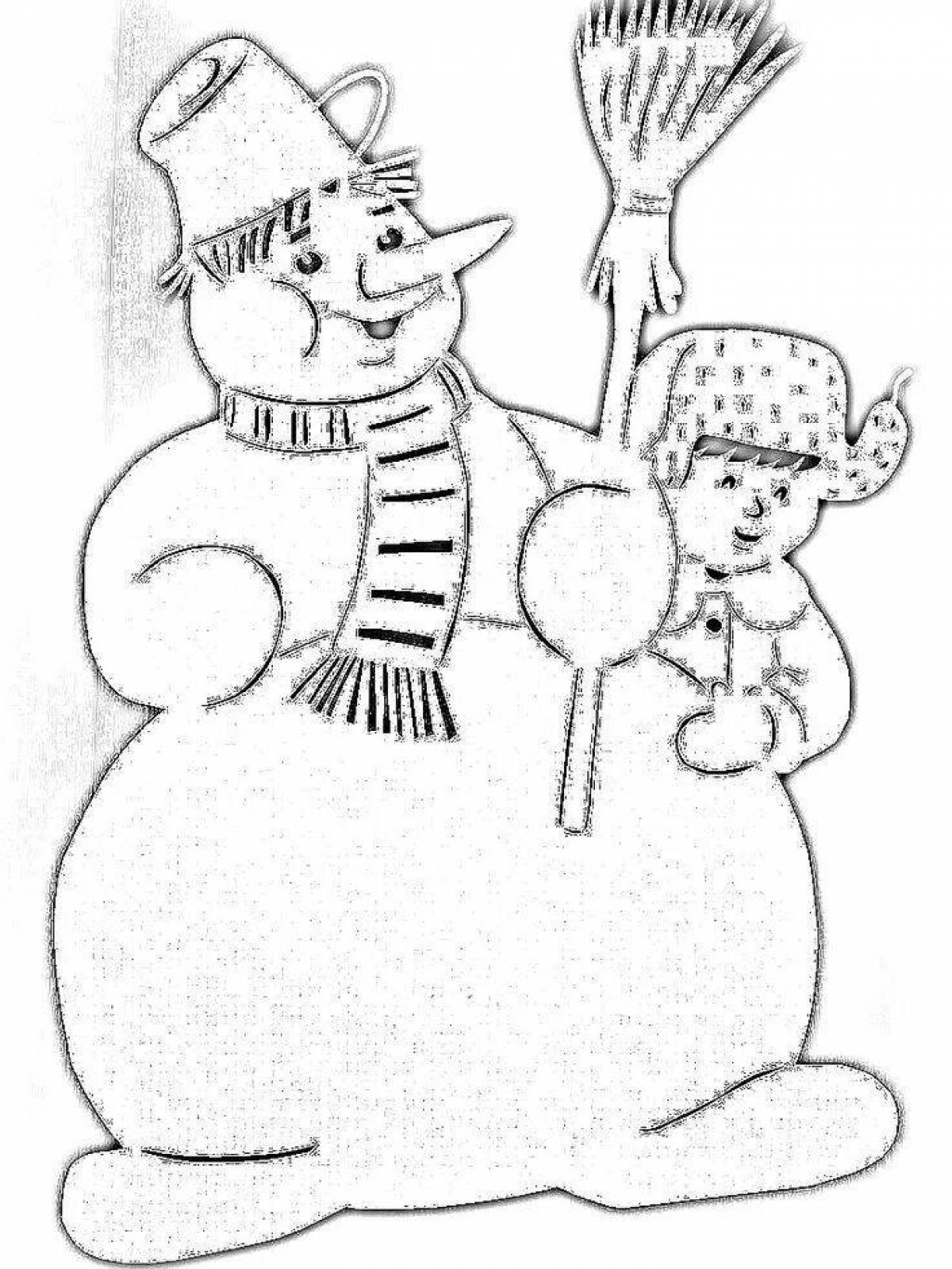 Naughty postman snowman coloring book