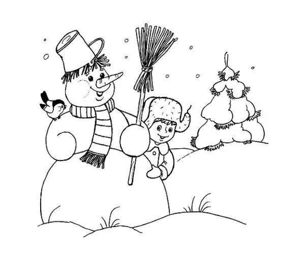 Vivacious coloring page postman snowman