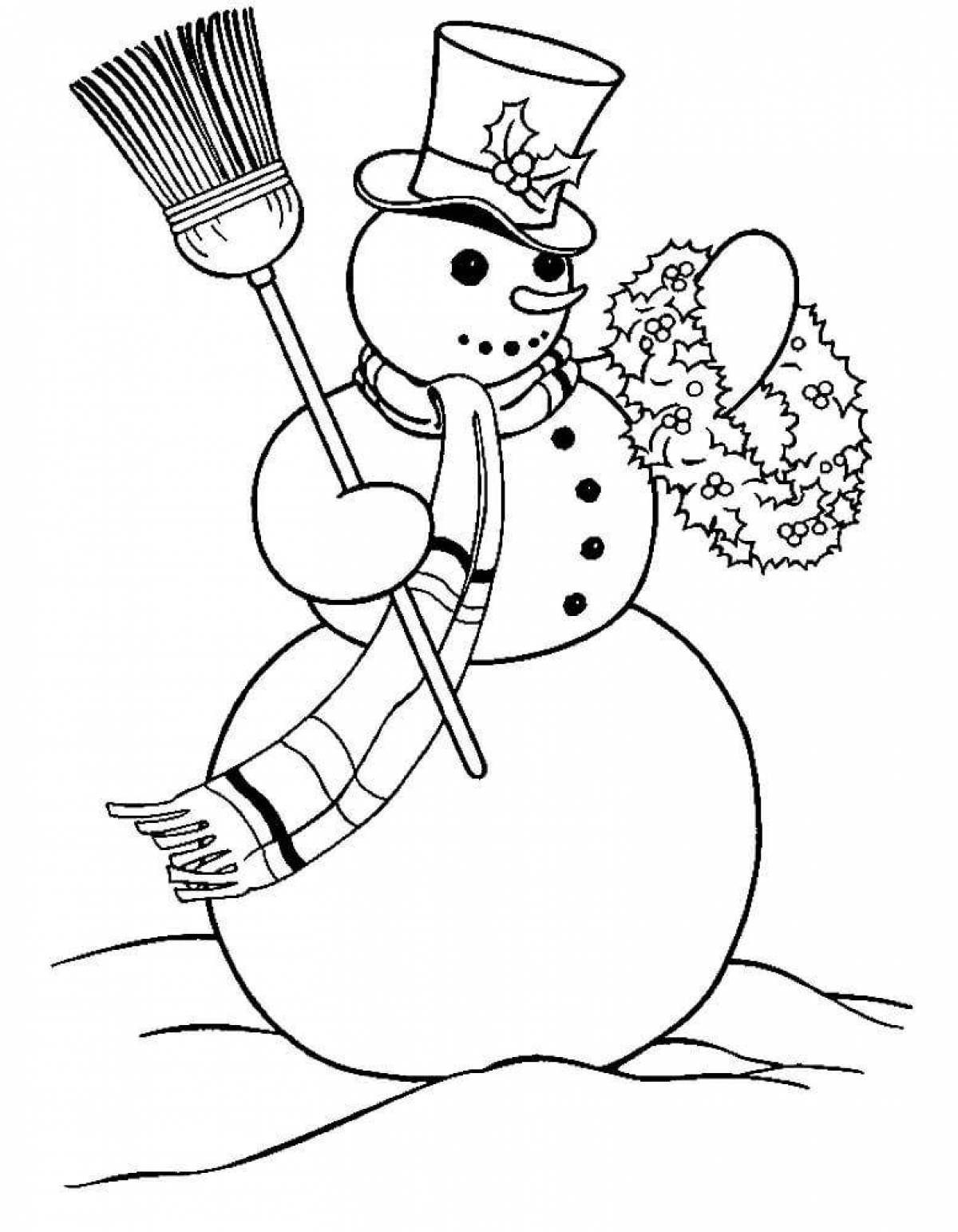 Snickering postman snowman coloring book