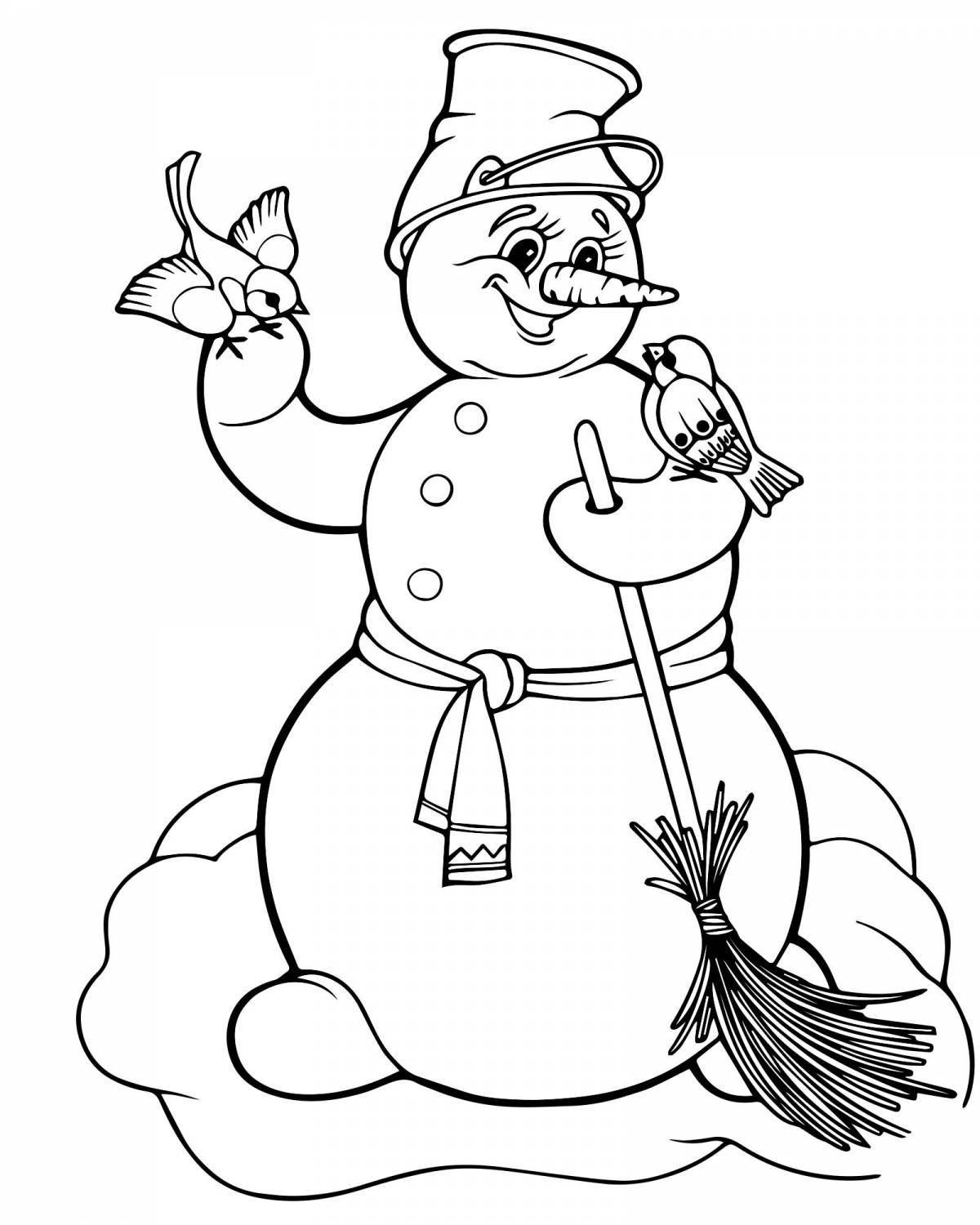 Gracious postman snowman coloring pages