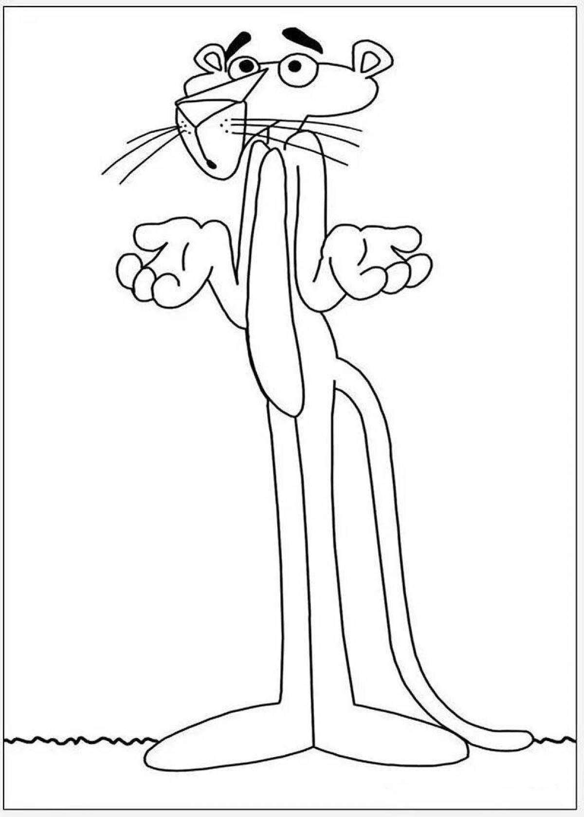 Colorful pink panther coloring page
