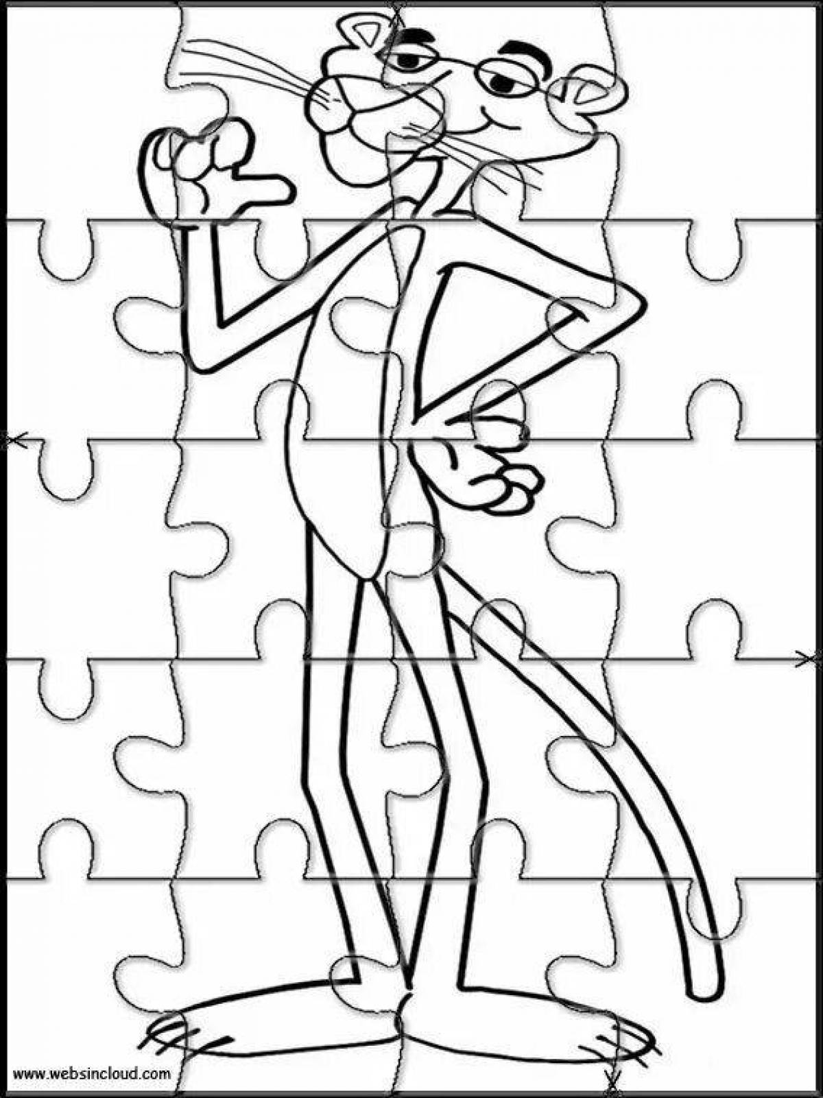Coloring page bright pink panther