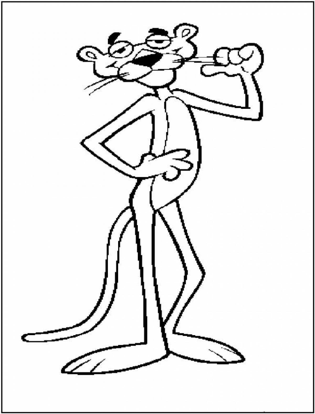 Playful pink panther coloring page