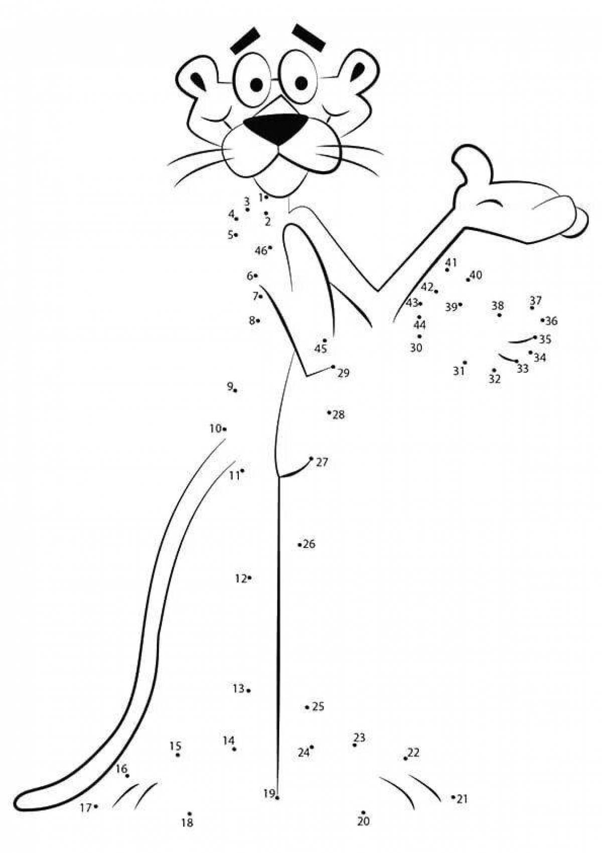 Shiny pink panther coloring page