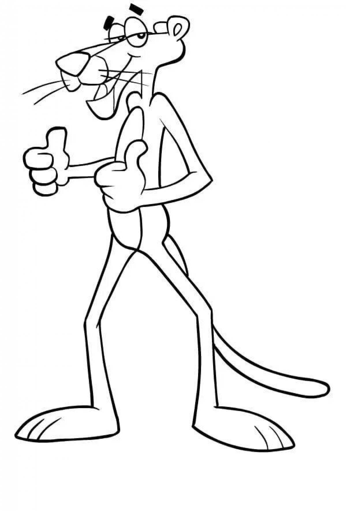 Animated pink panther coloring page